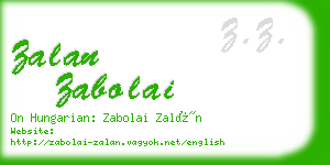 zalan zabolai business card